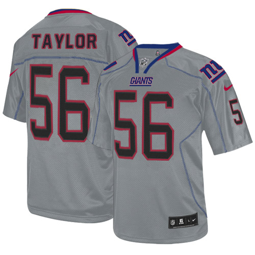 Men's Limited Lawrence Taylor Nike Jersey Lights Out Grey - #56 NFL New York Giants